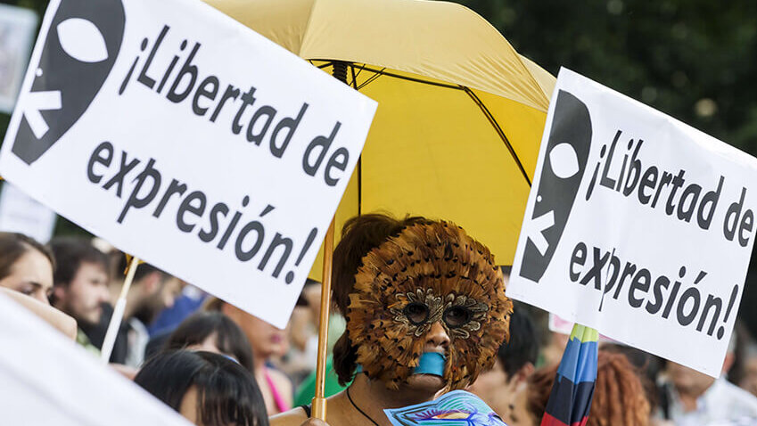 Protesta por la libertad de expresión en España