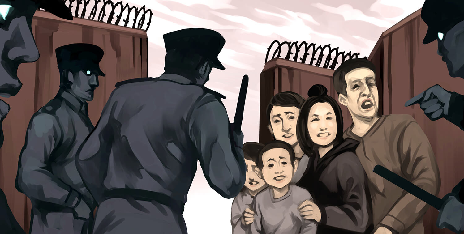 Ilustración de una familia uigur