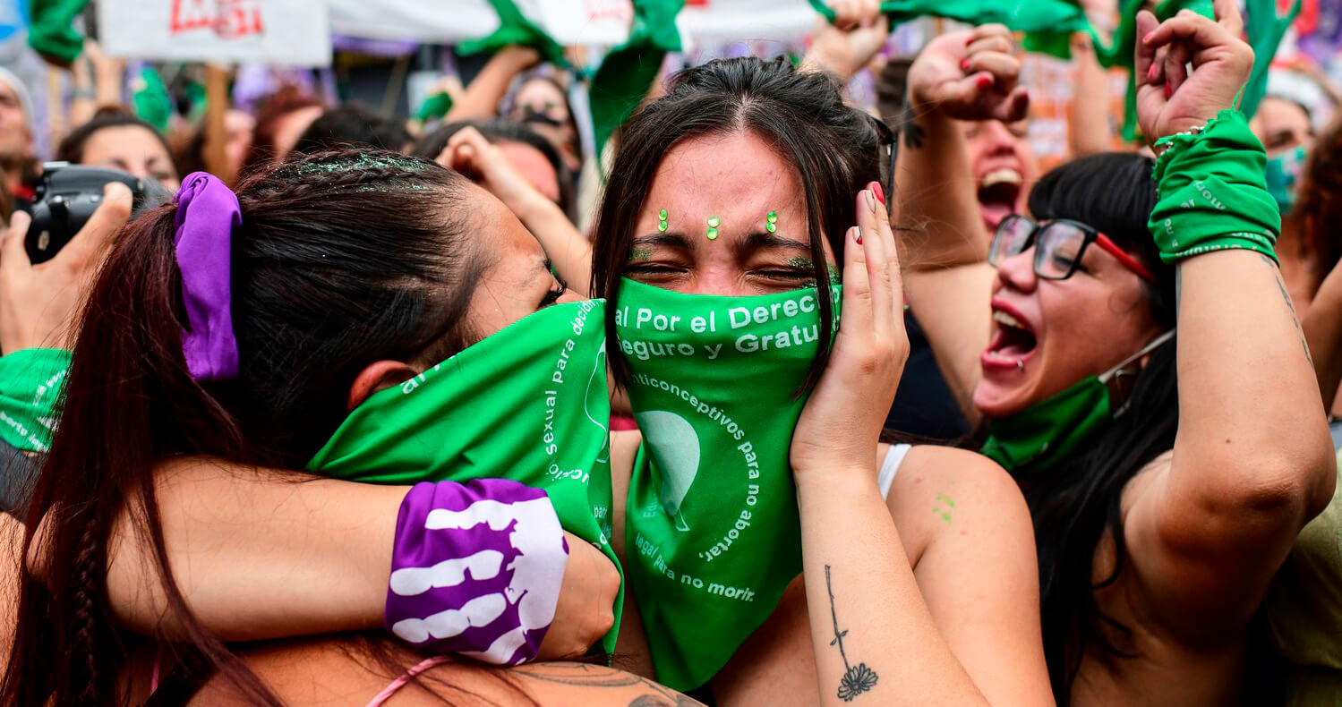 Celebración de la legalización del aborto en Argentina