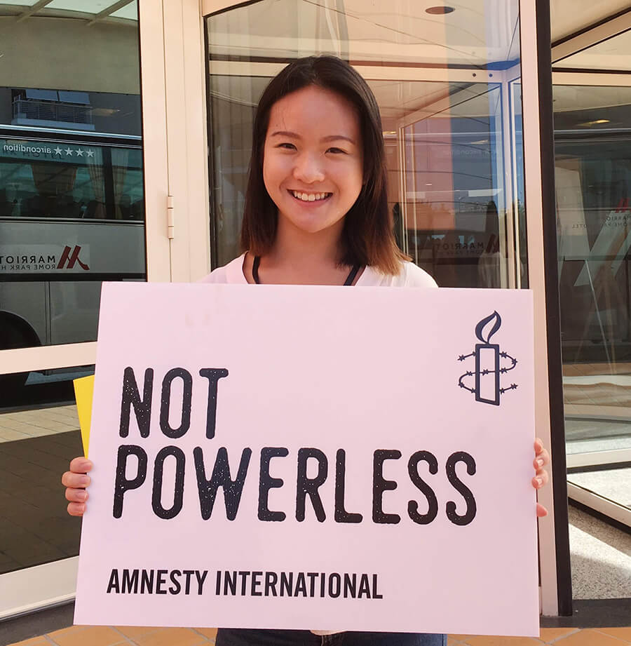 Jaime, activista juvenil de Amnistía Internacional Hong Kong