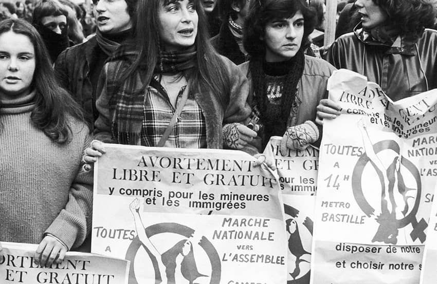 Manifestación a favor del derecho al aborto en Francia